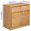 vidaXL Buffet SAUDA chêne 80x43x75,5 cm bois massif de pin