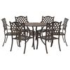 vidaXL Ensemble de salle &agrave; manger pour jardin 7 pc Bronze Aluminium