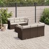 vidaXL Salon de jardin avec coussins 7 pcs marron r&eacute;sine tress&eacute;e