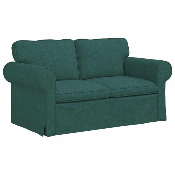 vidaXL Canap&eacute; Vert fonc&eacute; 215 x 82 x 80 cm tissu