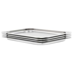 vidaXL R&eacute;cipients Gastronorm 4 pcs GN 1/1 20 mm Acier inoxydable