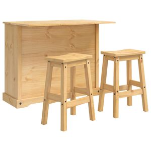 vidaXL Ensemble Cuisine &Icirc;lot 3 pc CORONA Cire de Miel Pin massif