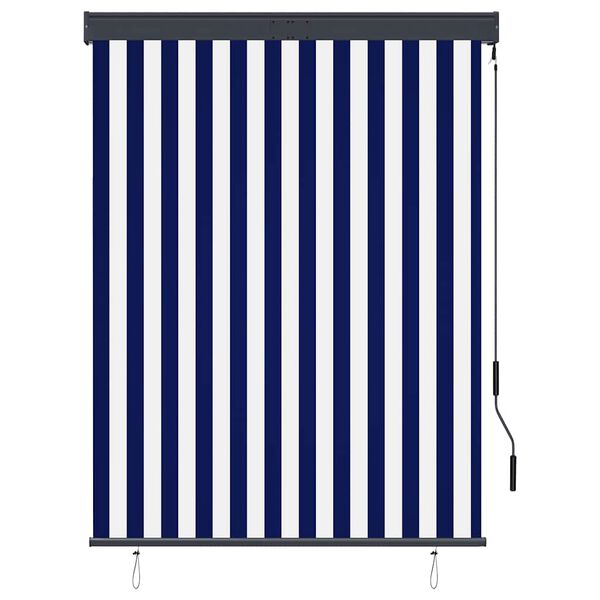 vidaXL Store roulant d'ext&eacute;rieur 120x250 cm Bleu et blanc
