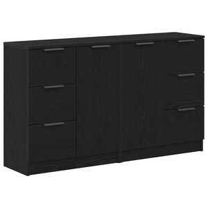 vidaXL Buffet Ch&ecirc;ne noir 120 x 30 x 70 cm Bois d'ing&eacute;nierie