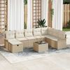 vidaXL Ensemble de canap&eacute; de jardin 9 pcs Beige Poly rotin