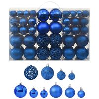 vidaXL Ensemble de boules de Noël 100 pcs Bleu