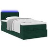 vidaXL Lit ottoman avec matelas et LED Vert fonc&eacute; 90x200cm velours