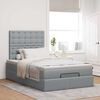 vidaXL Cadre de lit ottoman avec matelas gris clair 120x190 cm tissu