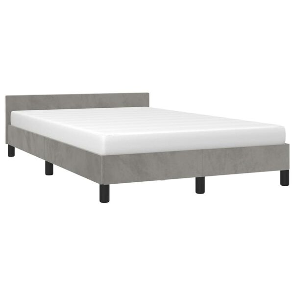 vidaXL Cadre de lit sans matelas gris clair 120x190 cm velours
