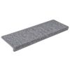 vidaXL Tapis d'escalier 30 pièces 65 x 21 x 4 cm Gris clair Bord rectangulaire