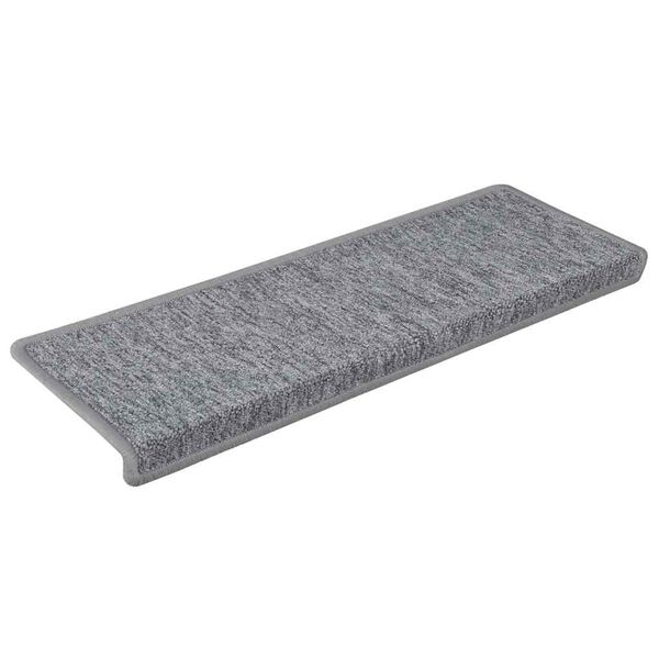 vidaXL Tapis d'escalier 30 pièces 65 x 21 x 4 cm Gris clair Bord rectangulaire