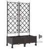 vidaXL Porte-plante de jardin avec irrigation et roues 2 pc Marron PP