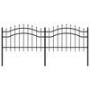 vidaXL Cl&ocirc;ture de jardin avec dessus en forme de lance, noire, 240 x 75 cm, acier thermolaqu&eacute;