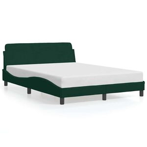 vidaXL Cadre de lit Dover vert fonc&eacute; 140x190 cm velours