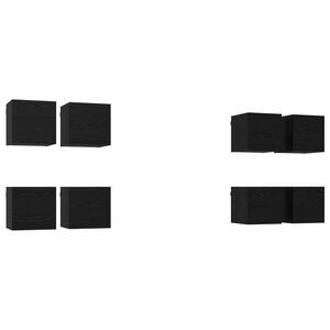 vidaXL Meuble TV mural 8 pcs Ch&ecirc;ne noir 30,5 x 30 x 30 cm