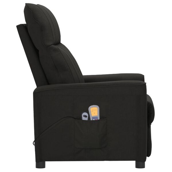 vidaXL Fauteuil électrique de massage Noir Tissu