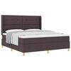 vidaXL Lit &agrave; ressorts avec matelas Marron fonc&eacute; 180 x 200 cm tissu