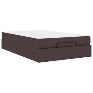vidaXL Cadre de lit avec matelas avec matelas 2 pcs Tan tissu