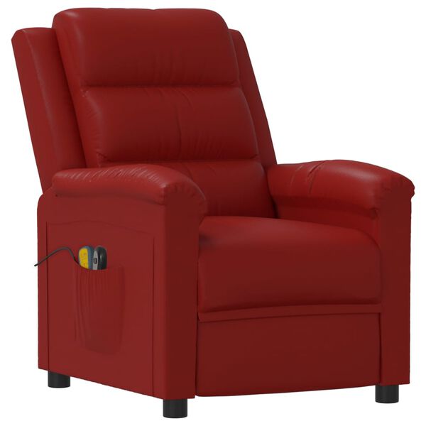 vidaXL Fauteuil de massage électrique Rouge bordeaux Similicuir