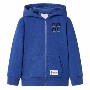 Sweat-shirt &agrave; capuche fermeture &eacute;clair enfants bleu fonc&eacute; m&eacute;lang&eacute; 92