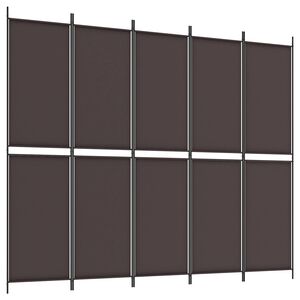 vidaXL Cloison de s&eacute;paration 6 panneaux Marron 300x220 cm Tissu