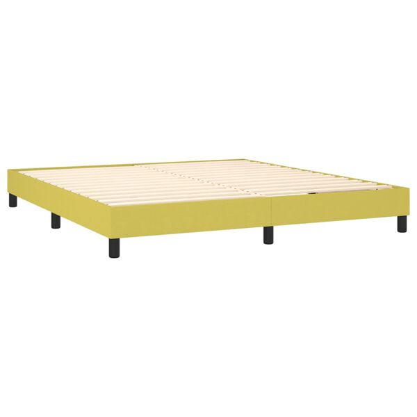 vidaXL Sommier &agrave; lattes de lit avec matelas Vert 180x200 cm Tissu
