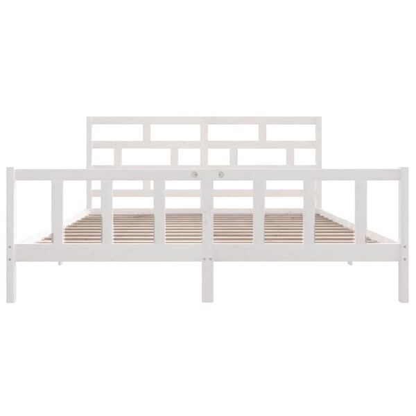 vidaXL Cadre de lit sans matelas blanc bois de pin massif
