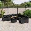vidaXL Salon de jardin 11 pcs avec coussins noir r&eacute;sine tress&eacute;e
