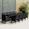 vidaXL Ensemble &agrave; d&icirc;ner de jardin 11 pcs R&eacute;sine tress&eacute;e Noir