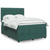 vidaXL Sommier &agrave; lattes de lit et matelas Vert fonc&eacute; 140x190cm Velours
