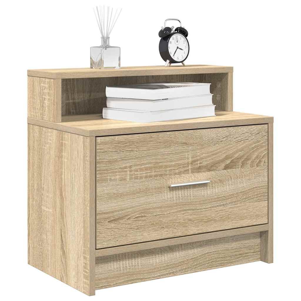 vidaXL Tables de chevet avec tiroir 2 pcs chêne sonoma 51x31x47 cm