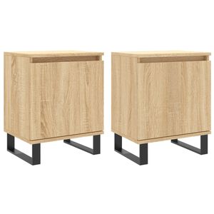 vidaXL Tables de chevet 2pcs ch&ecirc;ne sonoma 40x30x50cm bois d'ing&eacute;nierie