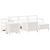 vidaXL Salon de jardin 7 pcs blanc bois de pin massif