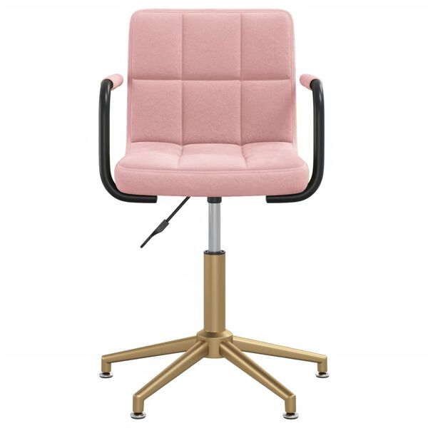 vidaXL Chaises pivotantes &agrave; manger lot de 2 rose velours