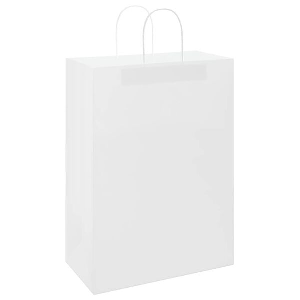 vidaXL Sacs en papier 250 pcs avec poign&eacute;es blanc 32x17x44 cm