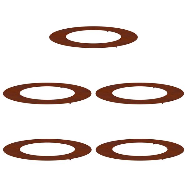 vidaXL adapt&eacute; pour anneaux d'arbre plats 5 pcs Marron &Oslash;50 / 80 cm