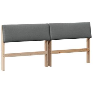 vidaXL T&ecirc;te de lit capitonn&eacute;e Gris fonc&eacute; 200 cm Pin massif