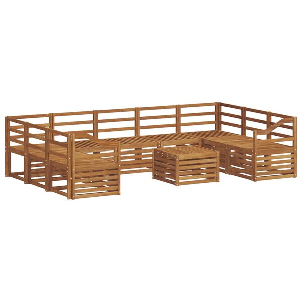 vidaXL Ensembles de canap&eacute;s 10 pcs Naturel Bois d'Acacia Massif