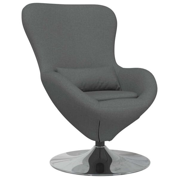 vidaXL Fauteuil &oelig;uf Gris fonc&eacute; 63 x 73 x 90 cm tissu