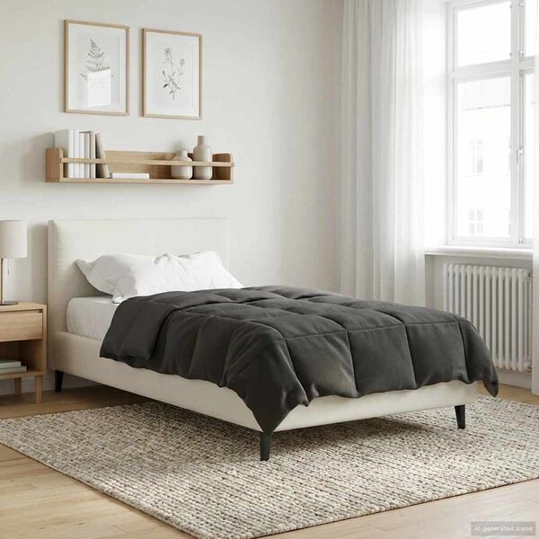 vidaXL Duvet complet toute l'ann&eacute;e Anthracite 135 x 220 cm Microfibre