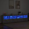 vidaXL Buffet avec lumières LED gris béton 283x37x67 cm