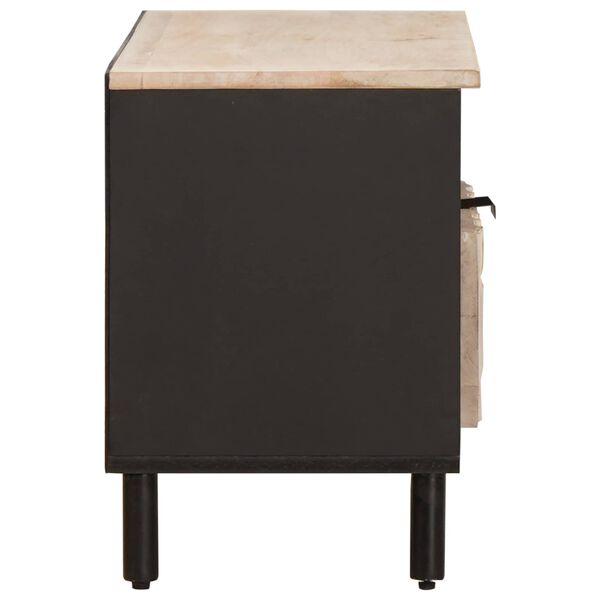 vidaXL Meuble TV avec tiroir Finition Lavage Blanc 80 x 33 x 46 cm