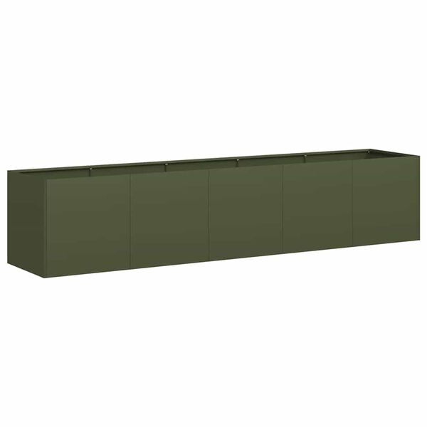 vidaXL Jardini&egrave;re vert olive 200x40x40 cm acier lamin&eacute; &agrave; froid