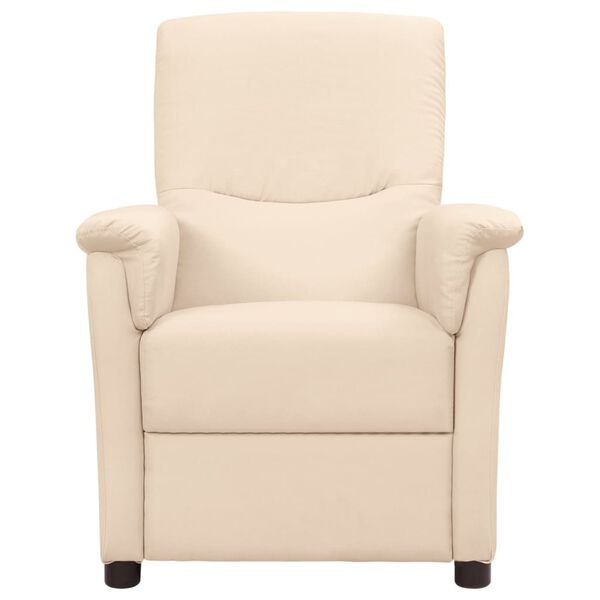vidaXL Fauteuil inclinable Cr&egrave;me Tissu
