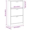 vidaXL Armoire &agrave; chaussure Blanc brillant 63x24x103 cm Bois ing&eacute;nierie