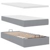 vidaXL Cadre de lit ottoman et matelas gris clair 100x200 cm tissu