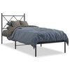 vidaXL Cadre de lit m&eacute;tal sans matelas avec t&ecirc;te de lit noir 75x190 cm