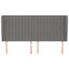 vidaXL T&ecirc;te de lit avec oreilles Gris fonc&eacute; 163x23x118/128 cm Tissu