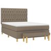 vidaXL Sommier &agrave; lattes de lit avec matelas Taupe 140x200 cm Tissu