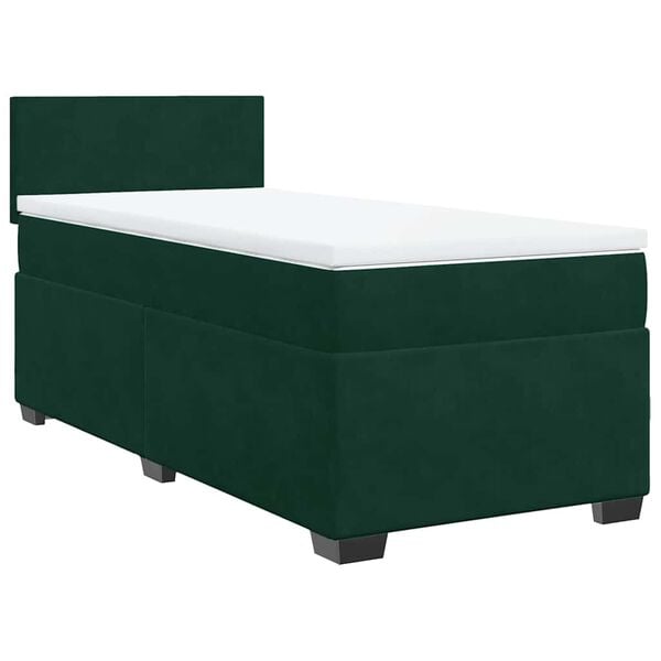vidaXL Sommier &agrave; lattes de lit avec matelas Vert fonc&eacute; 90x190 cm